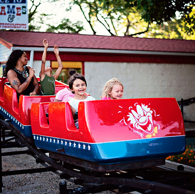 Guests enjoy a ride on the Little Dipper