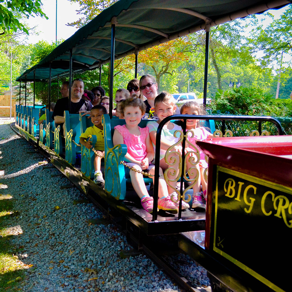 Train full of happy guests